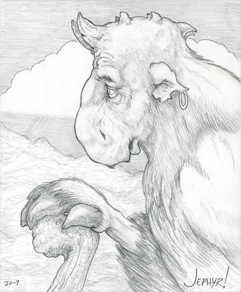 "Graz'zal" - Pencil Character Design - Copyright 2020, Jephyr (Jeff Curtis), All Rights Reserved